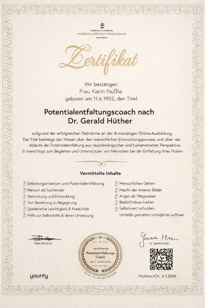Zertifikat Potentialentfaltungscoach